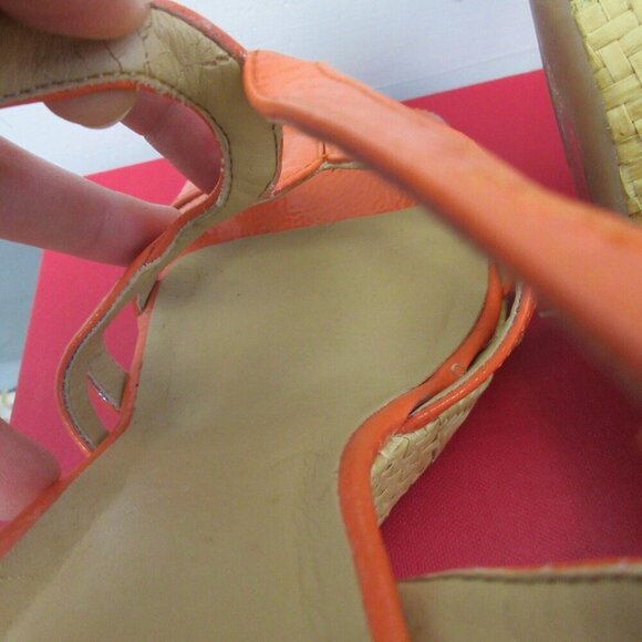 Nine West Wedge Strappy Sandals Women 7 Coral Slingback High Heels Party y2k 496 - Picture 9 of 13